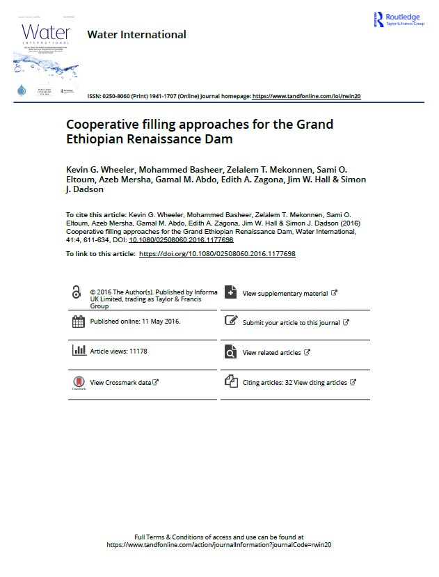 Co-operative filling approaches for the grand Ethiopian renaissance dam