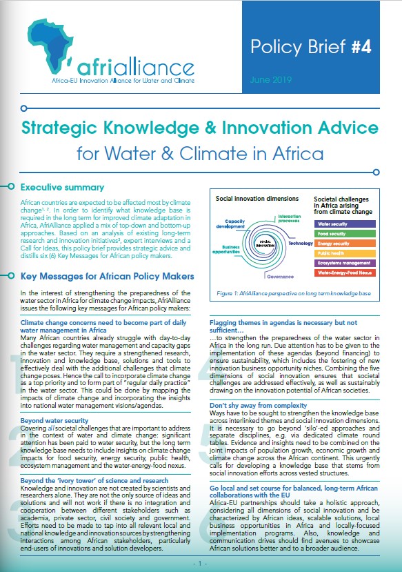Strategic knowledge &amp; innovation advice for water &amp; climate in Africa