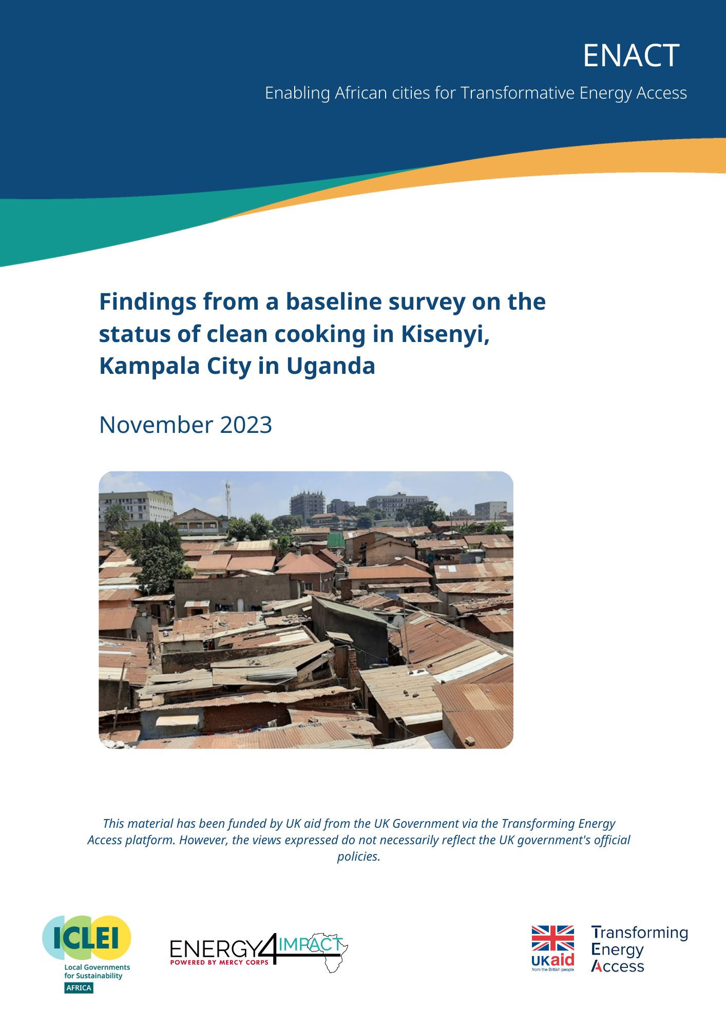 Résultats d'une enquête de référence sur l'état de la cuisine propre à Kisenyi, dans la ville de Kampala en Ouganda